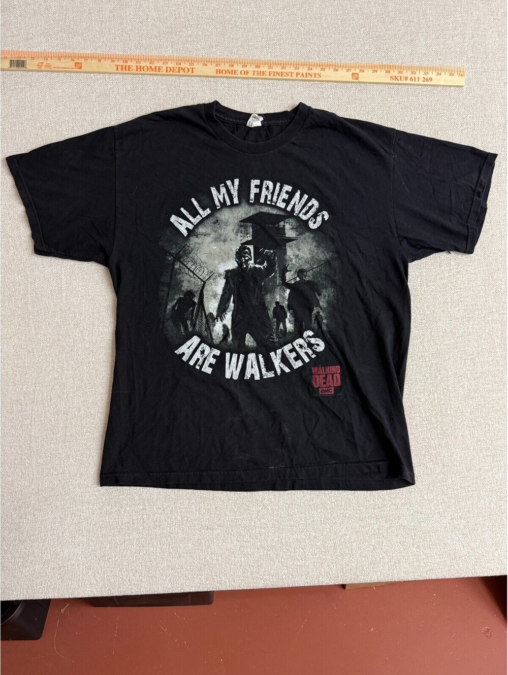 The Walking Dead AMC All My Friends Are Walkers Black Graphic T-Shirt Mens